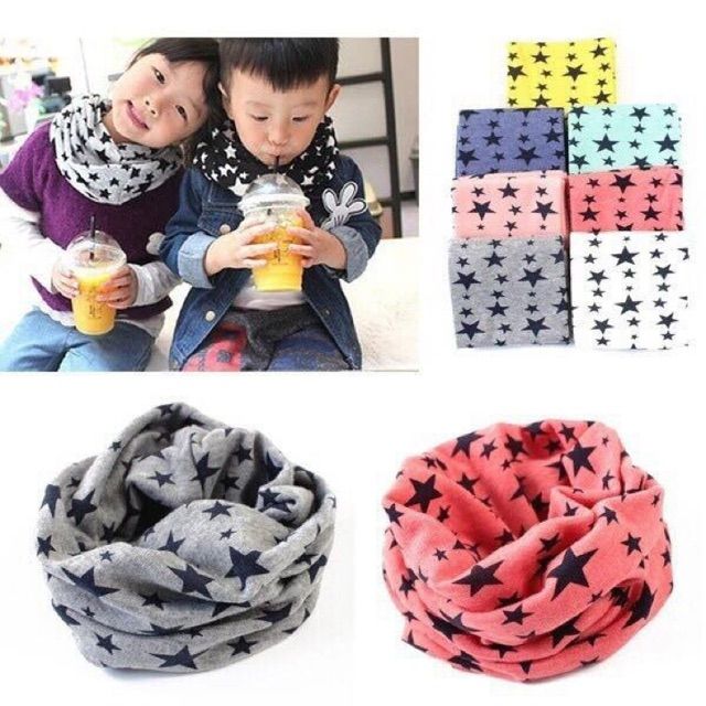 Khăn ống quàng cổ cotton 2 lớp giữ ấm cổ cho bé