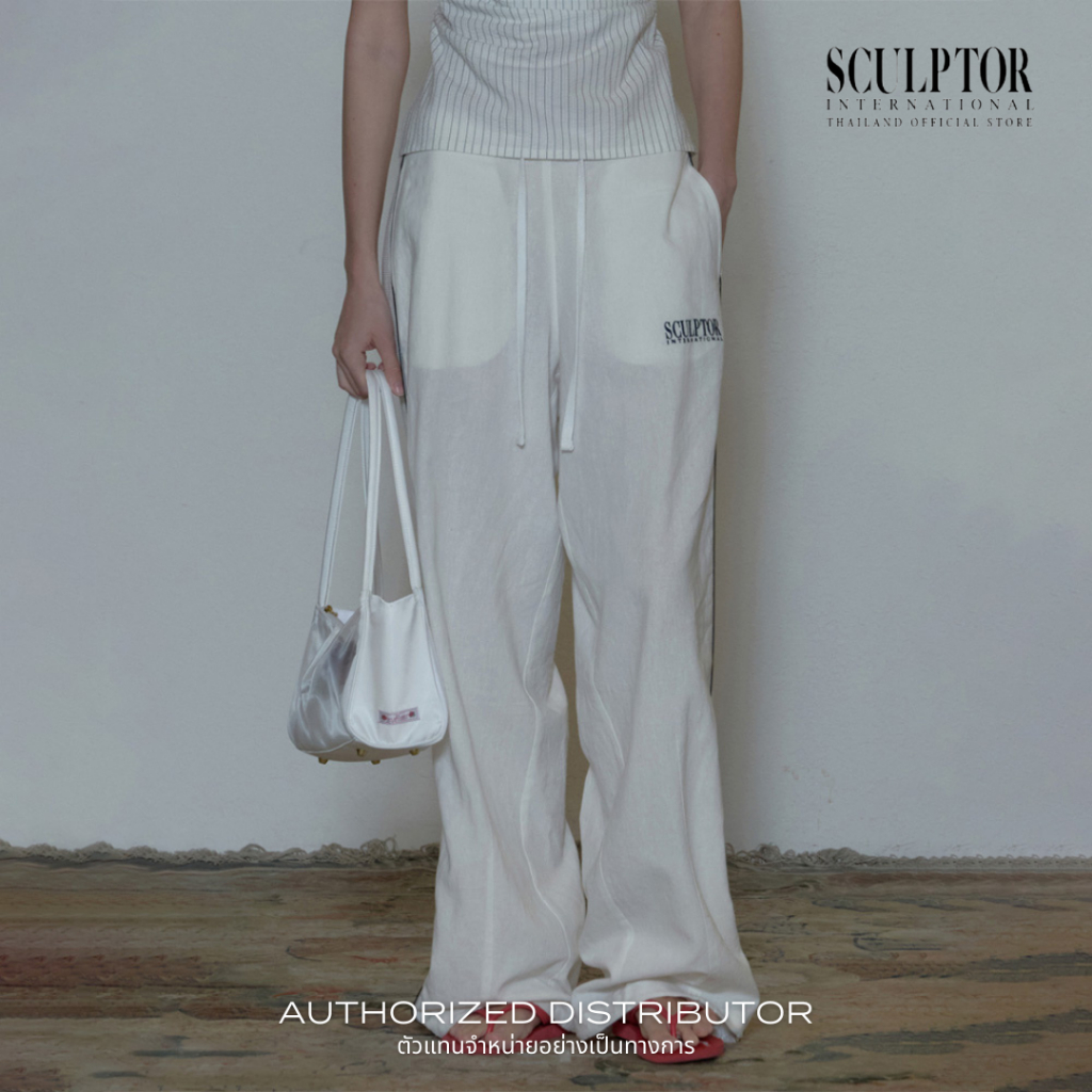 SCULPTOR® กางเกง Mesh Piping Linen Pants ราคา 4,742 บาท*ส่งฟรี