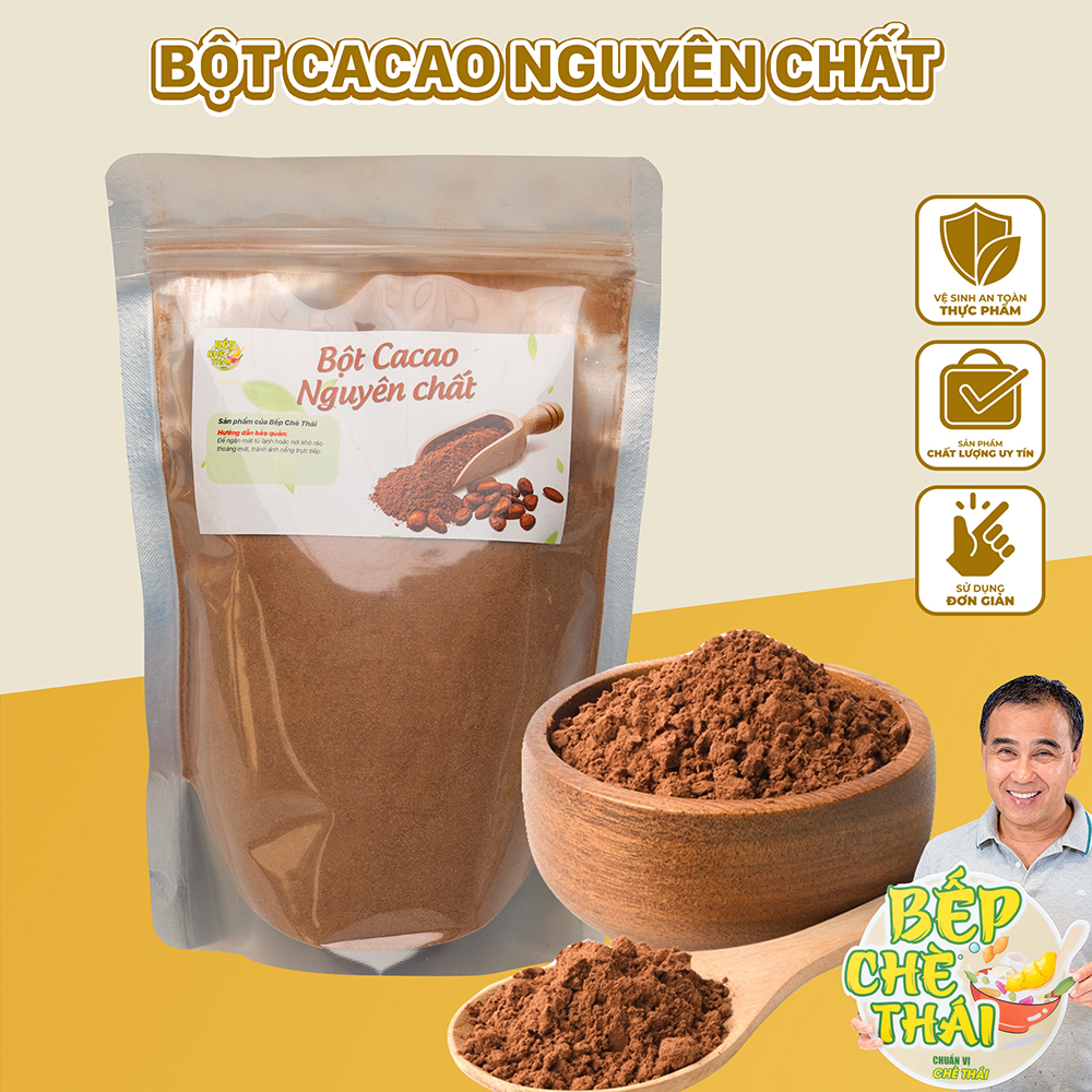 Bột Cacao Đắng Nguyên Chất - Túi 500gr - Bếp Chè Thái