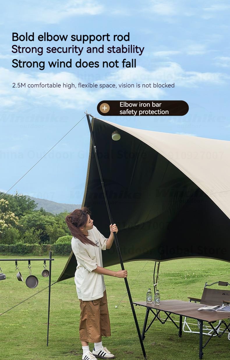 MOBI GARDEN Outdoor Camping Picnic Tent Anti-vinyl Canopy Rain Anti-ultraviolet 50+ Large-size Tunnel-type Oxford View D250 · v49
