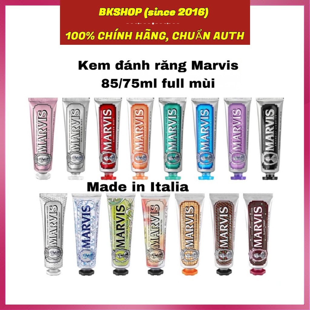 Kem đánh răng Marvis Toothpaste đầy đủ mùi hương 85ml