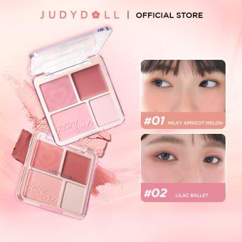 JUDYDOLLL Bảng Phấn Má hồng & Bắt sáng 4 ô 2-Trong-1 Blush & Highlight Palette 9g