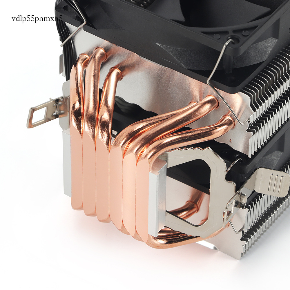 6 Heat Pipes 4 Pin PWM RGB PC Quiet Cooler Intel LGA 1700 2011 2011-V3 1200 1150 1151 X79 X99 E5 AMD AM4 AM3 CPU Coog Fan vdlp55pnmxn5-CB