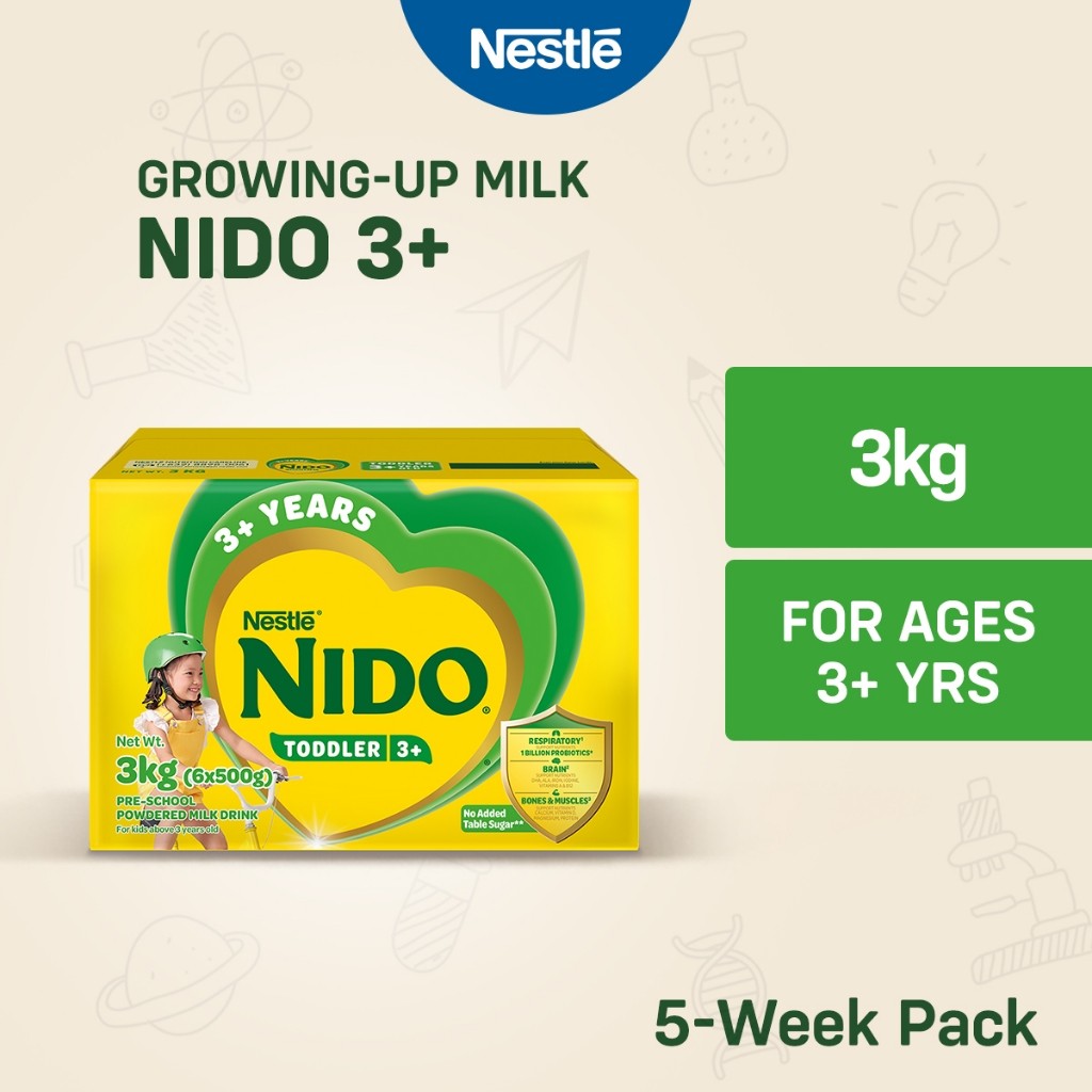 NIDO 3+ Growing-Up Milk Powder for Toddler Children 3+ Years Old 3kg