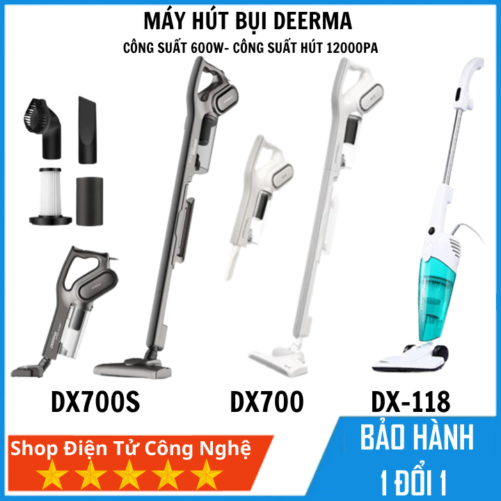 Máy hút bụi cầm tay Deerma DX118C (Xanh) (Đen)/ DX700S Đen/ DX700 Trắng