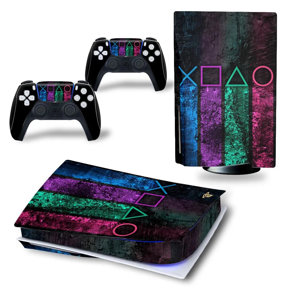 【No-Questions-Asked Refund】 Ps5 Disk Edition Skin Sticker Decal Cover For 5 Disc Console And 2 Controllers Ps5 Skin Sticker Vinyl