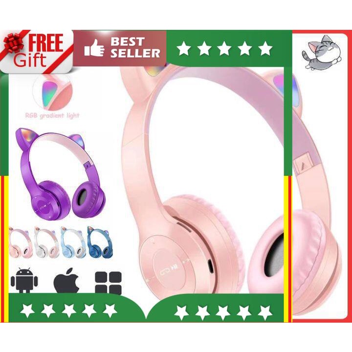 GENEMA Cute Cat 3.5mm Stereo In-Ear Earphone Headphone Case With Mic For  Girls Gift 