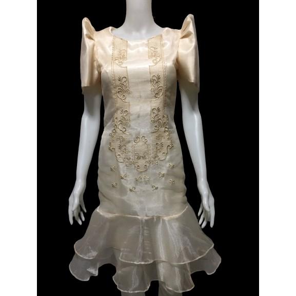 Filipiniana Dress For Graduation: Modern Maxi Detachable Mestiza Neoprene  Stretchable | Lazada Philippines