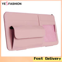 Yesfashion Store IN stock Car Sun Visor Organizer Glasses Case Multi-Pocket Vehicle Sunshade Glasses Case For Card License Registration Pen Mobile Phone Bill Note Key Document