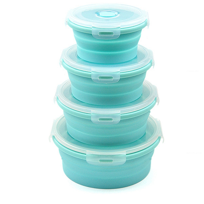 Lunch Box Food Storage Container Box Collapsible Microwavable Portable Oven Bowl Picnic Camping Box