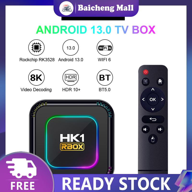 【BaiC💥】HK1 RBOX K8 4K Media Player RK3528 Quad Core 64-bit Cortex-A53 CPU TV Box Surround Sound Home Smart Digital Player Set Top Box ราคา 1,003 บาท*ส่งฟรี