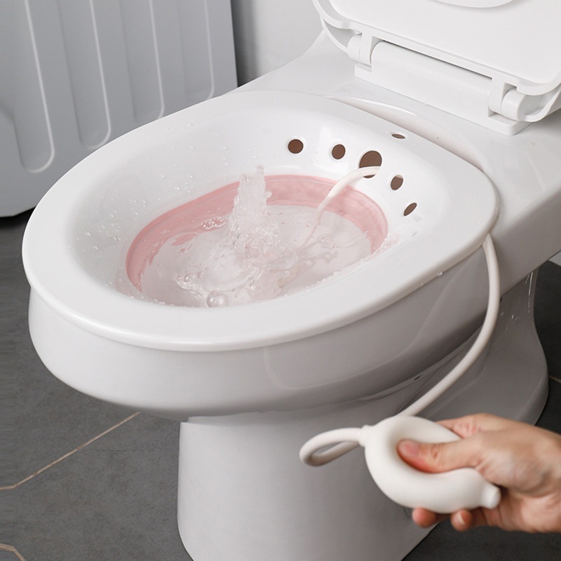 Collapsable sitz tắm bát với flusher sitz bồn tắm sitz bồn tắm