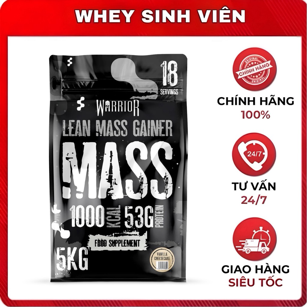 Sữa cung cấp năng lượng Warrior Lean Mass Gainer ( 5kg ) tại Whey Sinh Viên HP