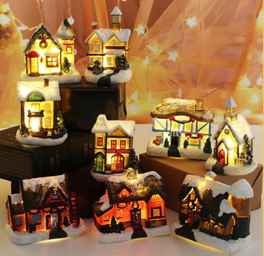 Product photo of Light-Up Resin Village Houses (Many Designs) from its Lazada listing