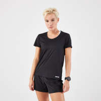 Decathlon Womens breathable Kiprun Run running T-shirt - Magenta/Pink Black