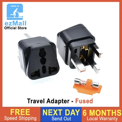 Universal To UK SG 3 Pin Plug Travel Adaptor With Fuse* Adapter Power Converters Universal USA EU CHINA ASIA AUSTRALIA To UK With Fuse WD-7F [Local Warranty]