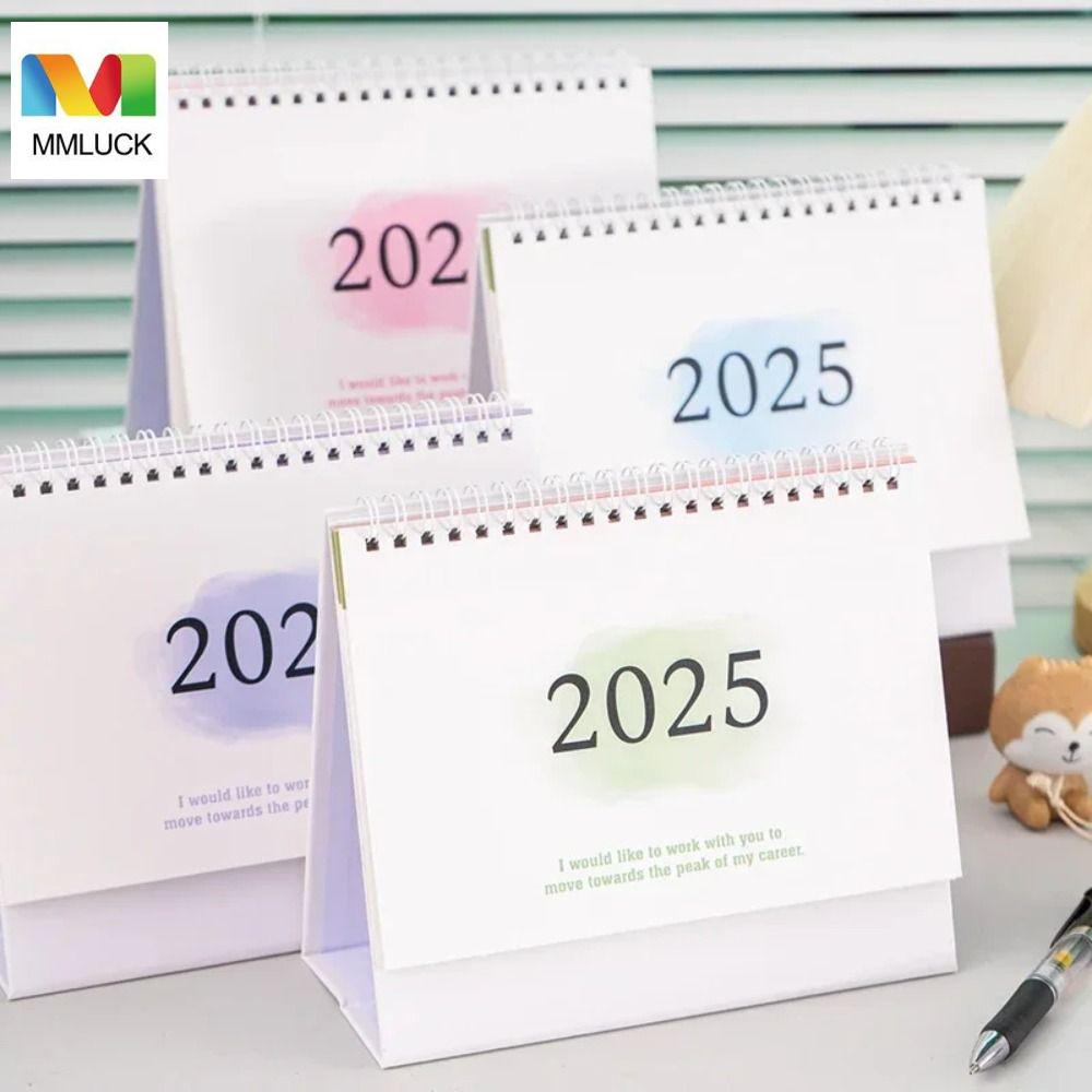lịch để bàn 2025 MMLUCK Sáng Tạo Lịch Để Bàn 2025 Giấy dày Di động Bảng kế hoạch Kế hoạch hàng ngày Để làm danh sách Lịch lật đứng Đồ trang trí văn phòng