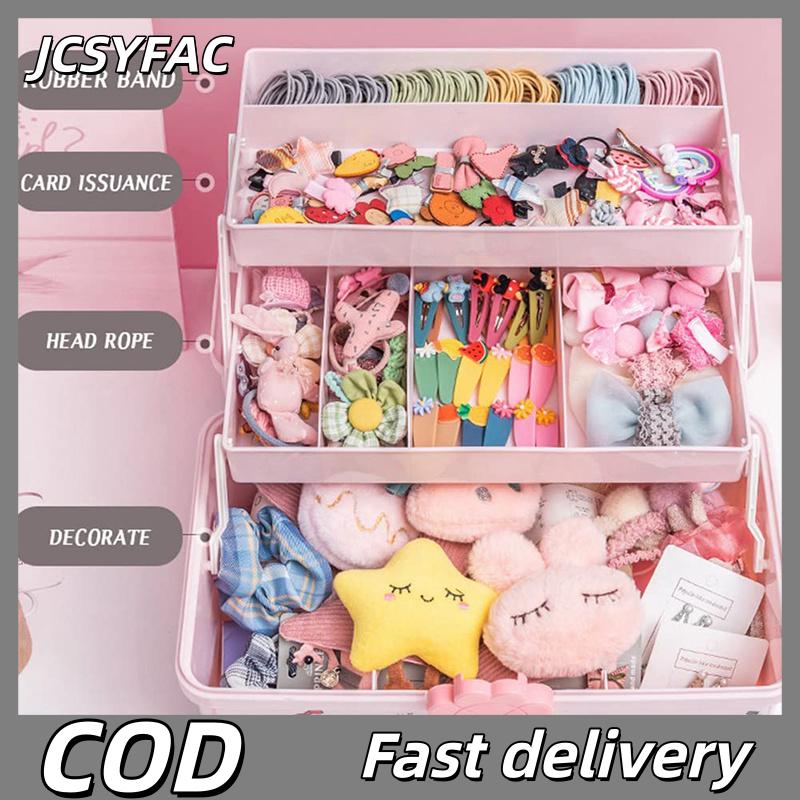 JCSYFAC กล่องเก็บอุปกรณ์เสริมสำหรับผมแบบพกพากิ๊ปติดผมเชือกรัดผมสำหรับใส่เครื่องประดับที่เก็บในห้องนอน ราคา 248 บาท*ส่งฟรี