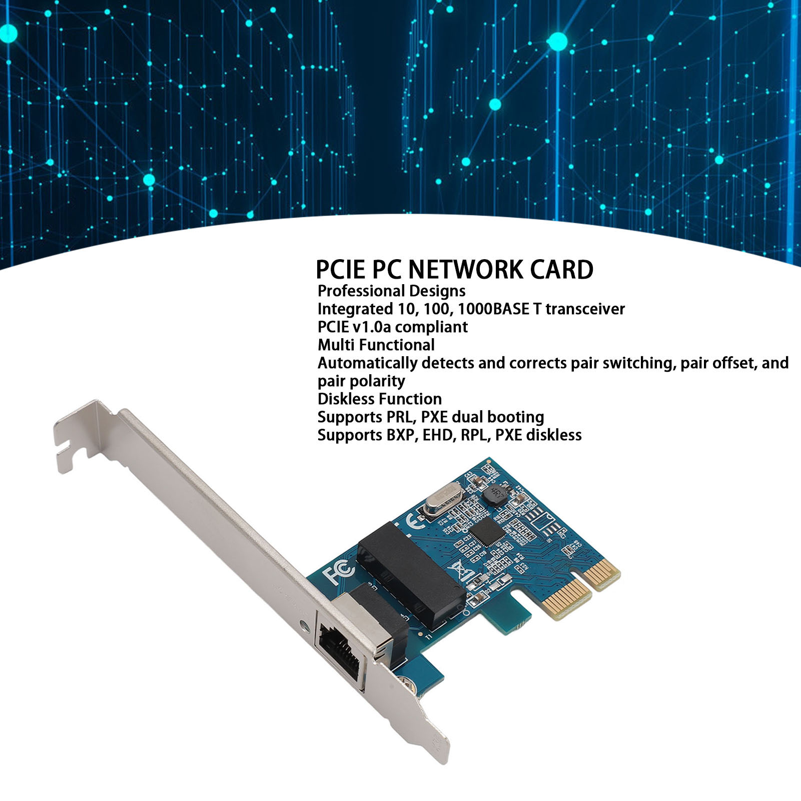 Garosa Card Mạng Máy Tính Cắm Và Chạy PCIe Gigabit Ethernet Thẻ Diskless Chức Năng Cổng RJ45 Đơn Tiết Kiệm Năng Lượng Ổn Định Cho Máy Tính Để Bàn Giá 195,000 Đồng*Miễn phí vận chuyển