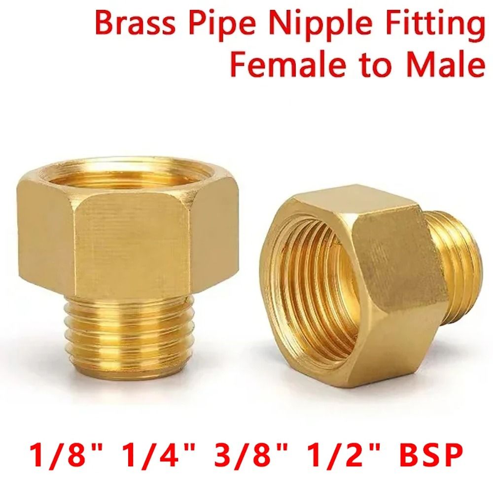 ROLL 1Pcs Bộ giảm tốc Khớp nối ống Đầu nối khớp nối 1/8 1/4 3/8 1/2 3/4 Đầu nối ống lót lục giác Ren đầu cái sang đầu đực Bộ chuyển đổi khí nước