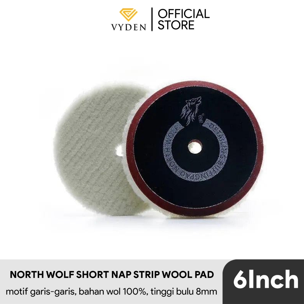 North Wolf Japanese wool pad stripe short hair 5 inch northwolf da dual action rotary polisher Harga 155,000 rupiah*Gratis Ongkir