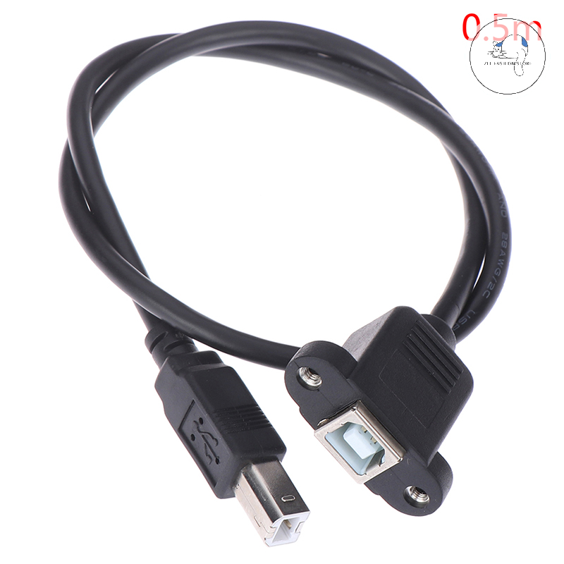 ZLL FASHION STORE Cáp nối dài máy in USB 2.0 Type B đực sang Type B cái có gắn bảng điều khiển