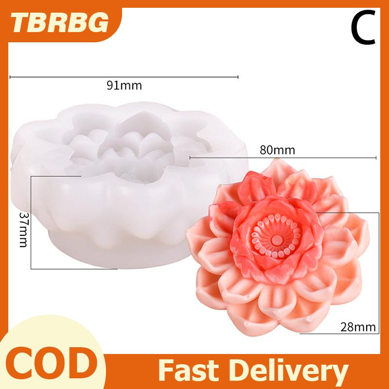 TBRBG 3D Lotus Silicone Khuôn Mẫu Cho Tự Làm Hoa Fondant Cupcake Sô Cô La Kẹo Ice Cream Đường Món Tráng Miệng Nến Xà Phòng Thạch Cao Nhựa Khuôn