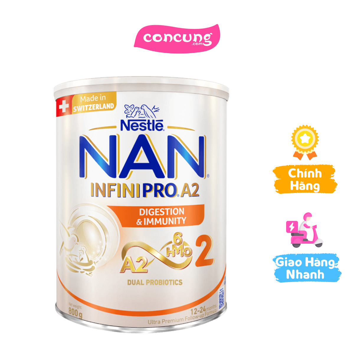SPDDCT Nestlé NAN InfiniPro A2 2 800g (1-2 tuổi) (6HMO)