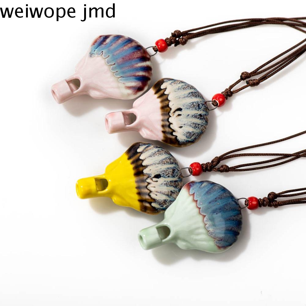 WEIWOPE Nhiều màu Vòng cổ vỏ gốm Đa chức năng Còi Vòng cổ dân tộc Boho Cổ điển Charm Dây chuyền Áo len Quà Tặng