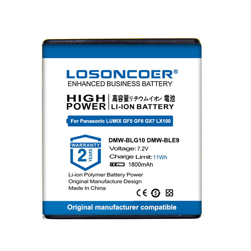 New 1800mAh dmw-blg10 blg10 blg10pp blg10e dmw-ble9 for Panasonic LUMIX G2 5 G2 6 GX7 LX100 GX80 gx85 dc-zs70 zs60 zs100