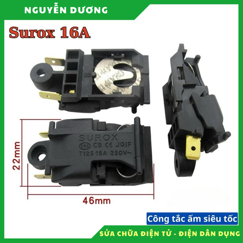 Công tắc ấm siêu tốc Surox, loại 16A, hàng thông dụng, độ bền cao chất lượng cực tốt