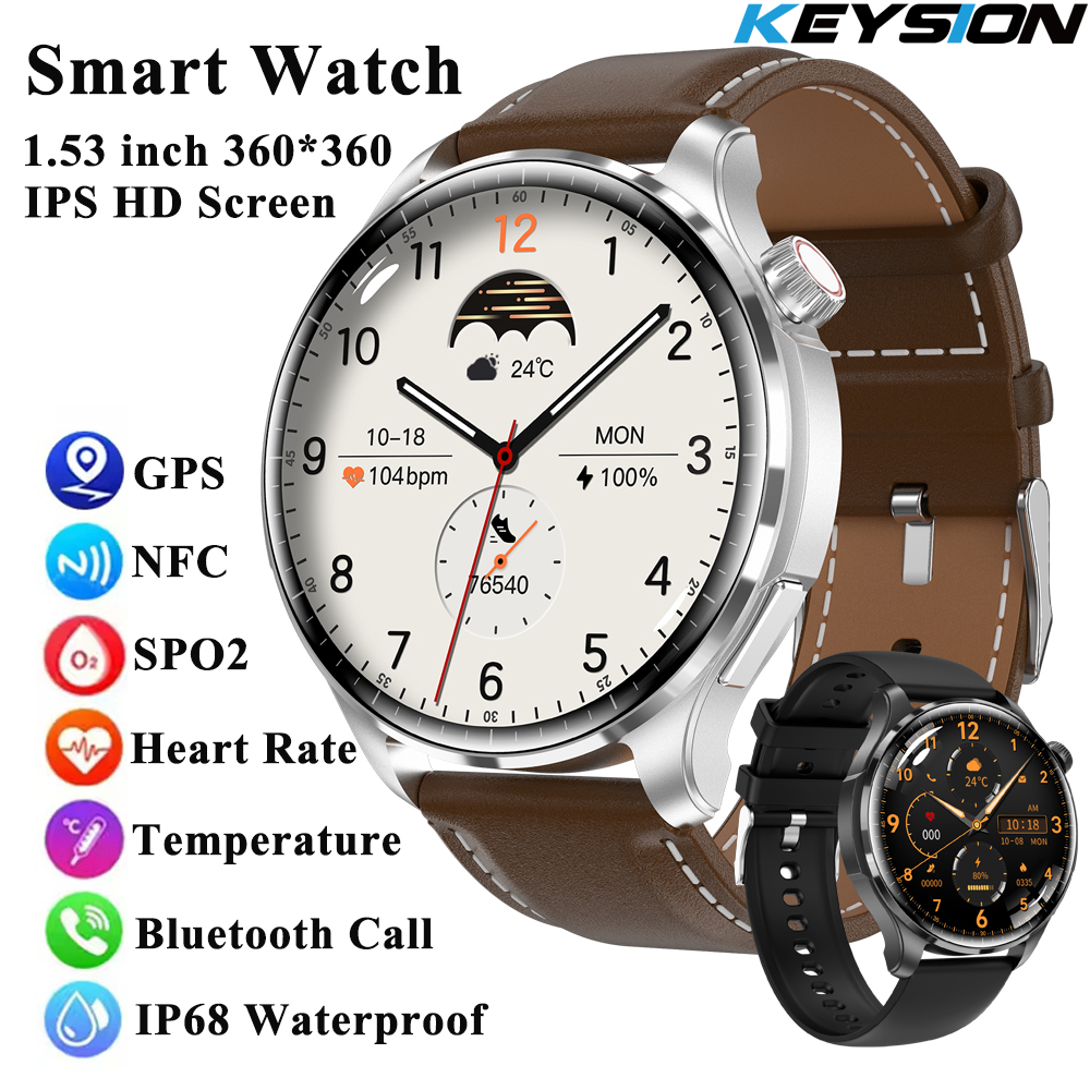 KEYSION 2025 New 1.53'' 48mm Bluetooth Call Smart Watch Men Sport SPO2 Heart Rate Health Monitoring GPS NFC Smartwatch for Android IOS Phone ราคา 1,099 บาท*ส่งฟรี