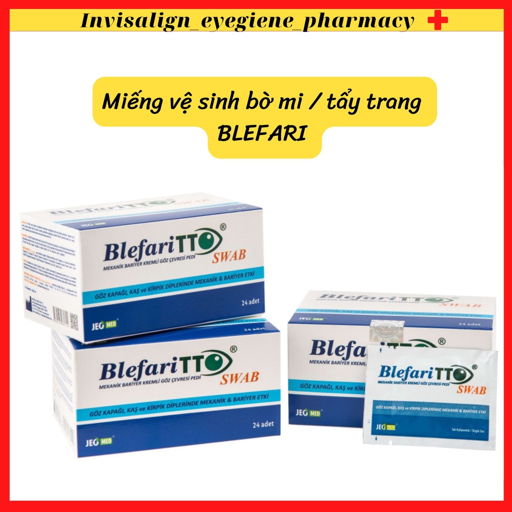 Gạc Lau Mi tẩy trang mắt tràm trà BLEFARI TTO® SWAB (Jeomed Pharma) giúp loại bỏ sạch sẽ bụi bẩn, dầu thừa hạn chế viêm