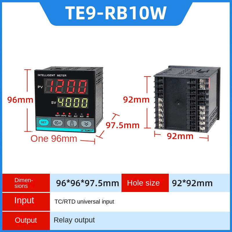 Bộ Điều Khiển Nhiệt Độ TE9-RB10W | Tùy Chọn Khác TE4/6/7/8/9-RB10W/SB10W/RC10W/DC18W/RC18W - TOKY | Phạm Vi Nhiệt Độ Tùy Chỉnh | Độ Ổn Định Cao