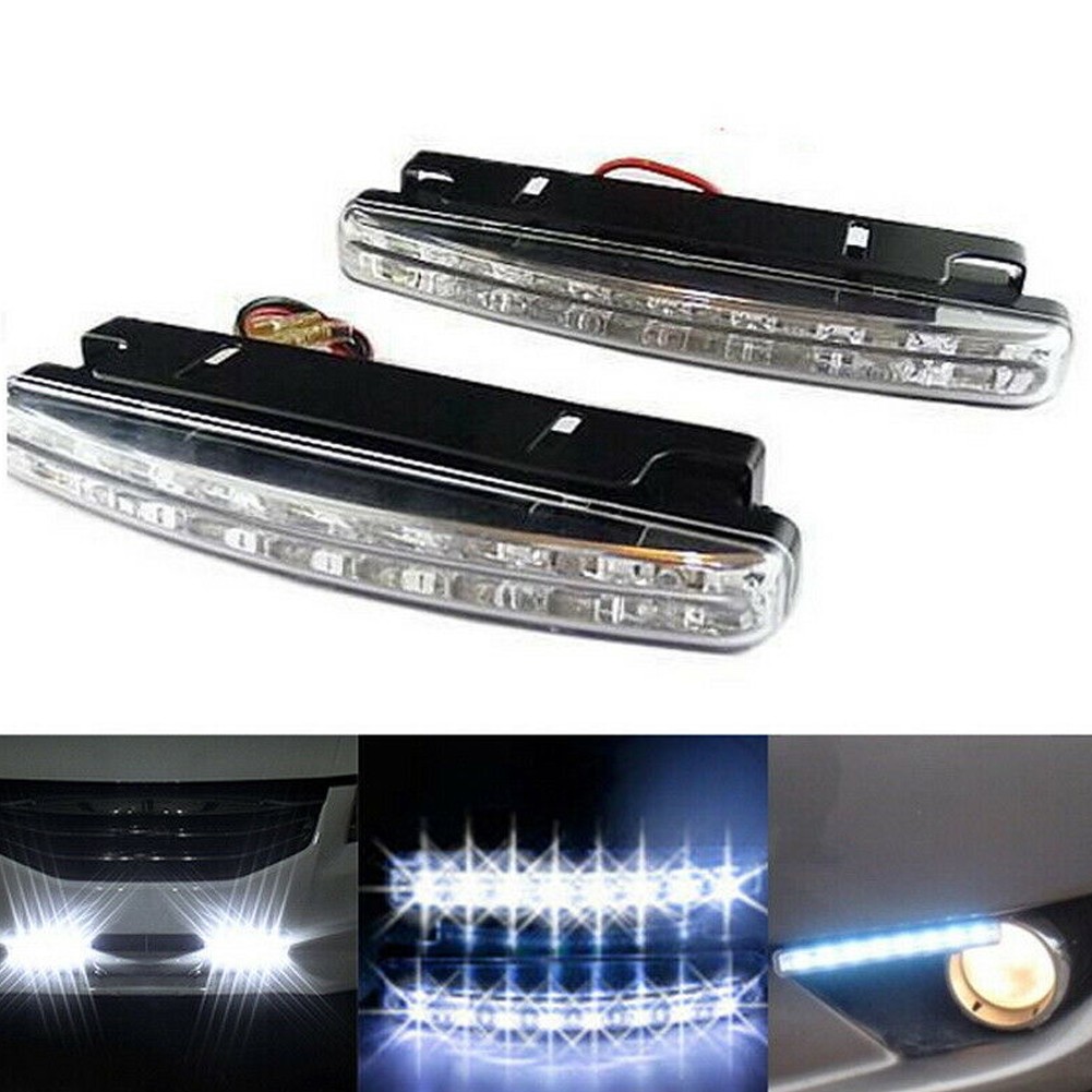 Bền lâu và chống rung 2pcs 8LED Đèn chạy ban ngày cho xe ô tô