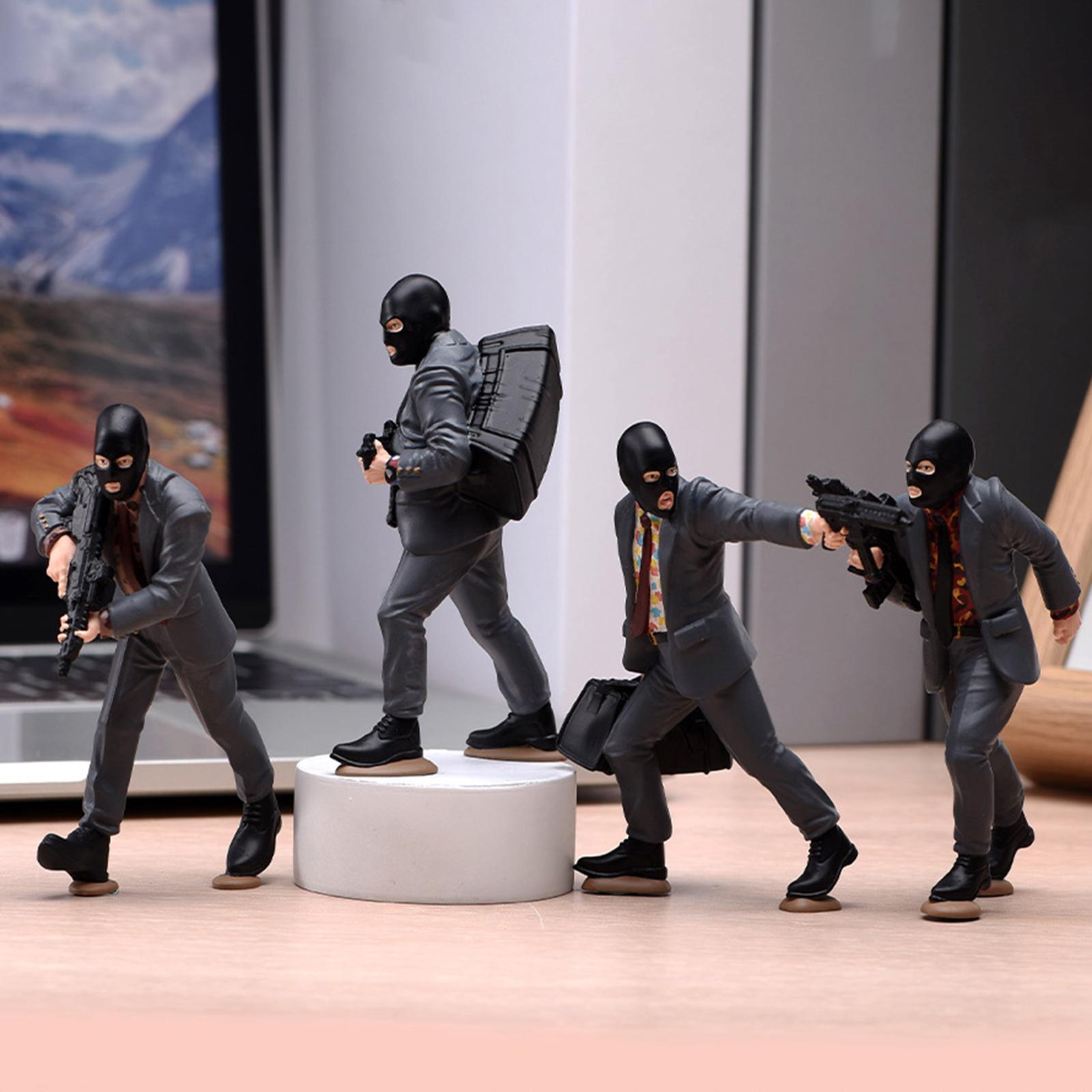 โมเดลฟิกเกอร์ อาร์ตทอย กล่องสุ่มของสะสม Miracle Shining 4Pcs 1:18 People Figures Diorama Display Accessories Sand Table Models