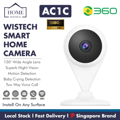 360 AC1C 1080P Wifi IP Camera CCTV Home Security Camera Motion Crying Detection 130 Degree Baby Monitor Live View Smart Home Camera [Wistech Home]