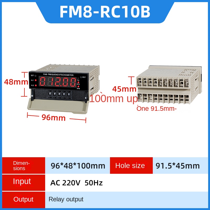Đồng Hồ Đo Tần Số FM8-RC10B | Tùy Chọn Khác FM4-A10B FM8-A10B FM8-RB10B - TOKY | Hiển Thị Số Thông Minh | Đo Tần Số, Tốc Độ Quay, Vận Tốc