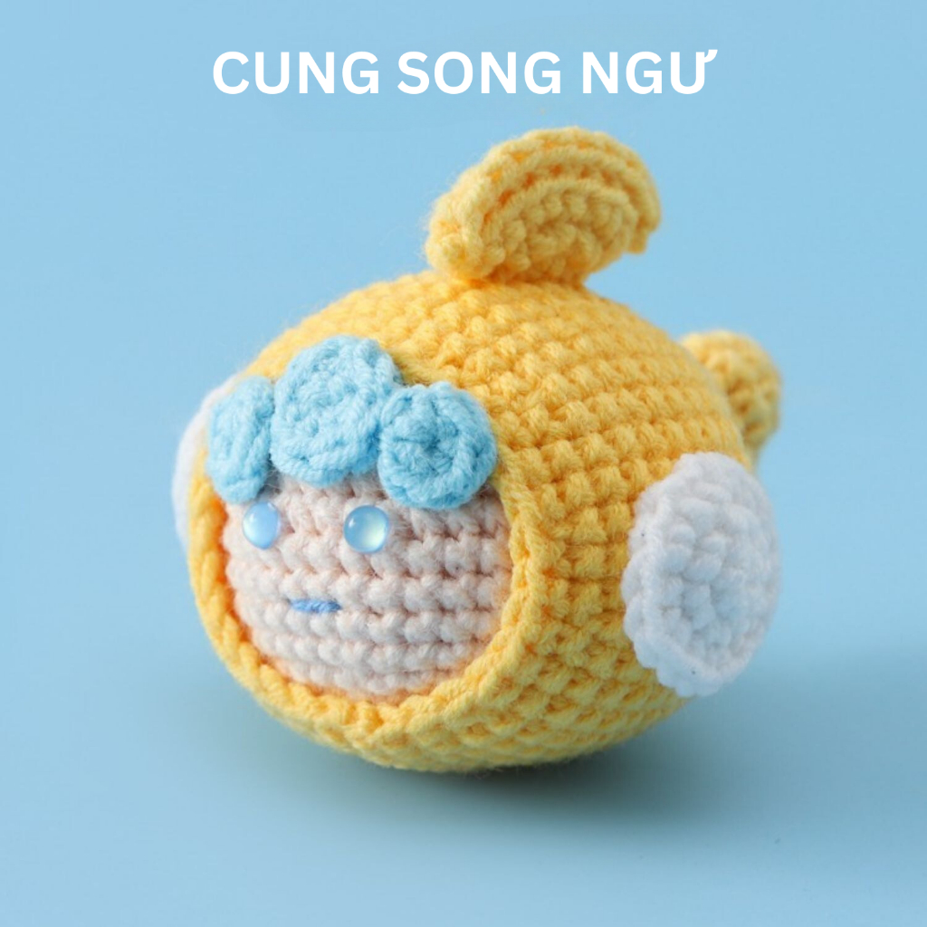 Móc Khóa 12 Cung Hoàng Đạo Gói Nguyên Liệu Tự Đan Móc Len Quà Tặng Handmade Có Sẵn Hướng Dẫn Tiếng V