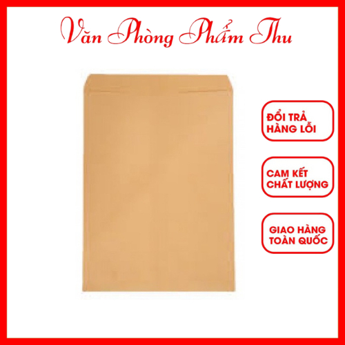 Combo 100 cái bao bì thư a4 trắng, bì thư a4 vàng, bao thư a4 giấy kraft có keo 2 mặt và không keo