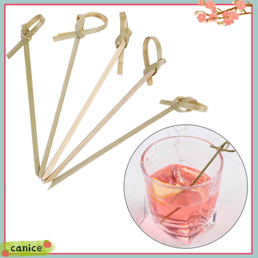 ASO5S 100pcs Hộ gia đình Bếp andamp; Quầy bar Trang trí tiệc Dĩa trái cây Dính vào Xiên nút tre Lựa chọn
