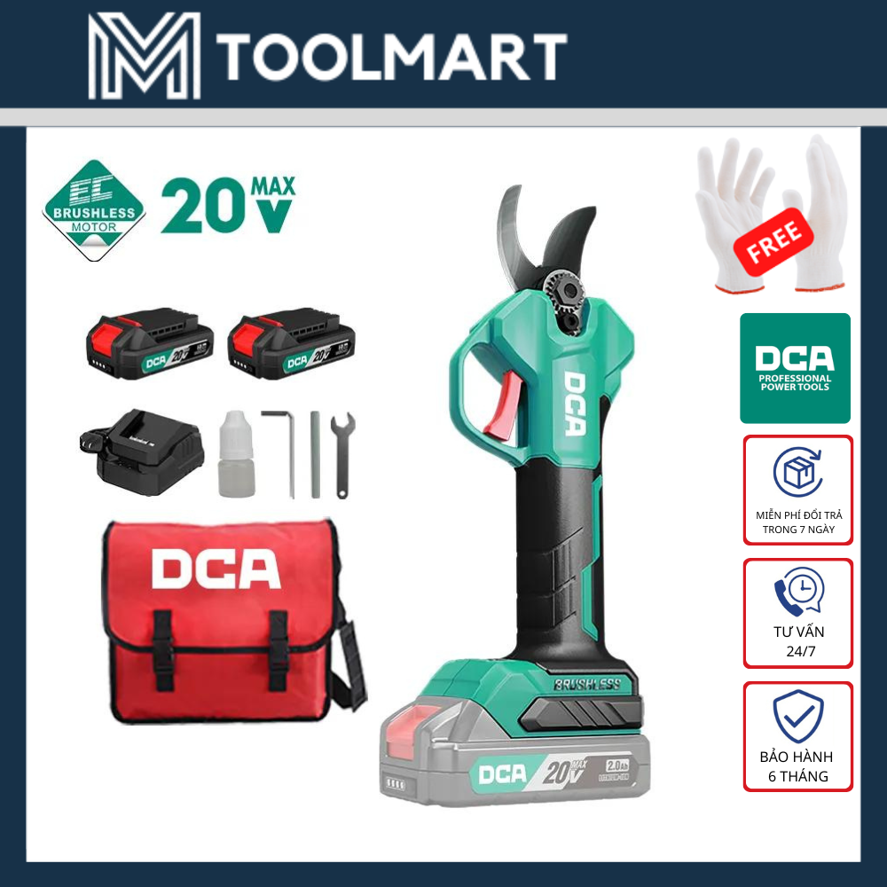 MÁY CẮT TỈA CÀNH KHÔNG CHỔI THAN 20V DCA CÔNG TẮC AN TOÀN KÉP - HÀNG CHÍNH HÃNG - ADYD25 - HM LOCK