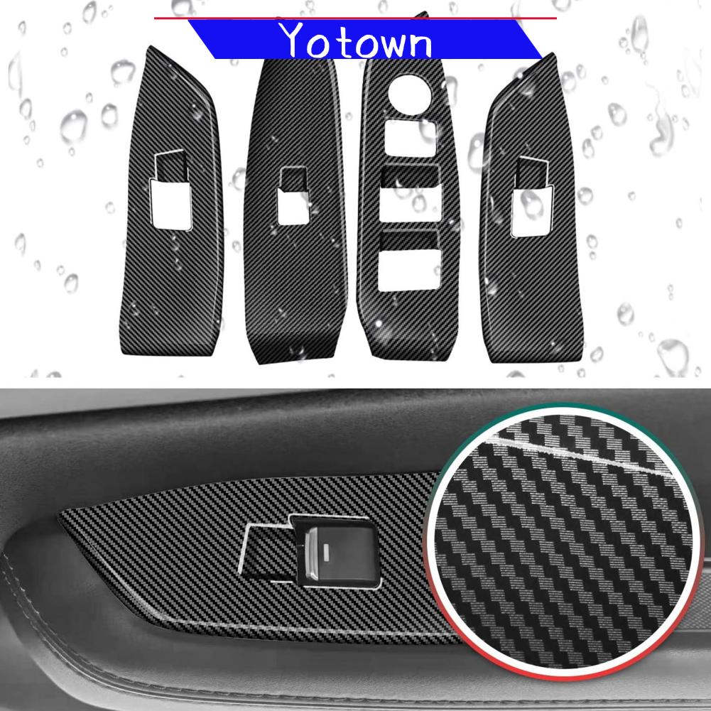 Yotown Sợi Carbon Cửa Bảng Điều Khiển Cửa Sổ Nắp Kính Nút Trang Trí Phù Hợp Cho Xe Mazda CX 5 2017‑2023 RHD Nội Thất Ô Tô nhìn Giá 670,000 Đồng*Miễn phí vận chuyển