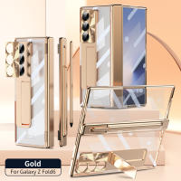 Kisscase Mạ Rõ Ràng Với Chính Thức Bút Gấp vỏ điện thoại Cho Samsung Galaxy Z Gấp 6 5G Với miếng phủ bảo vệ màn hình Đứng Hing cứng bảo vệ PC Chống-Mùa Thu vỏ lưng chống sốc Cho Galaxy Z Gấp 6