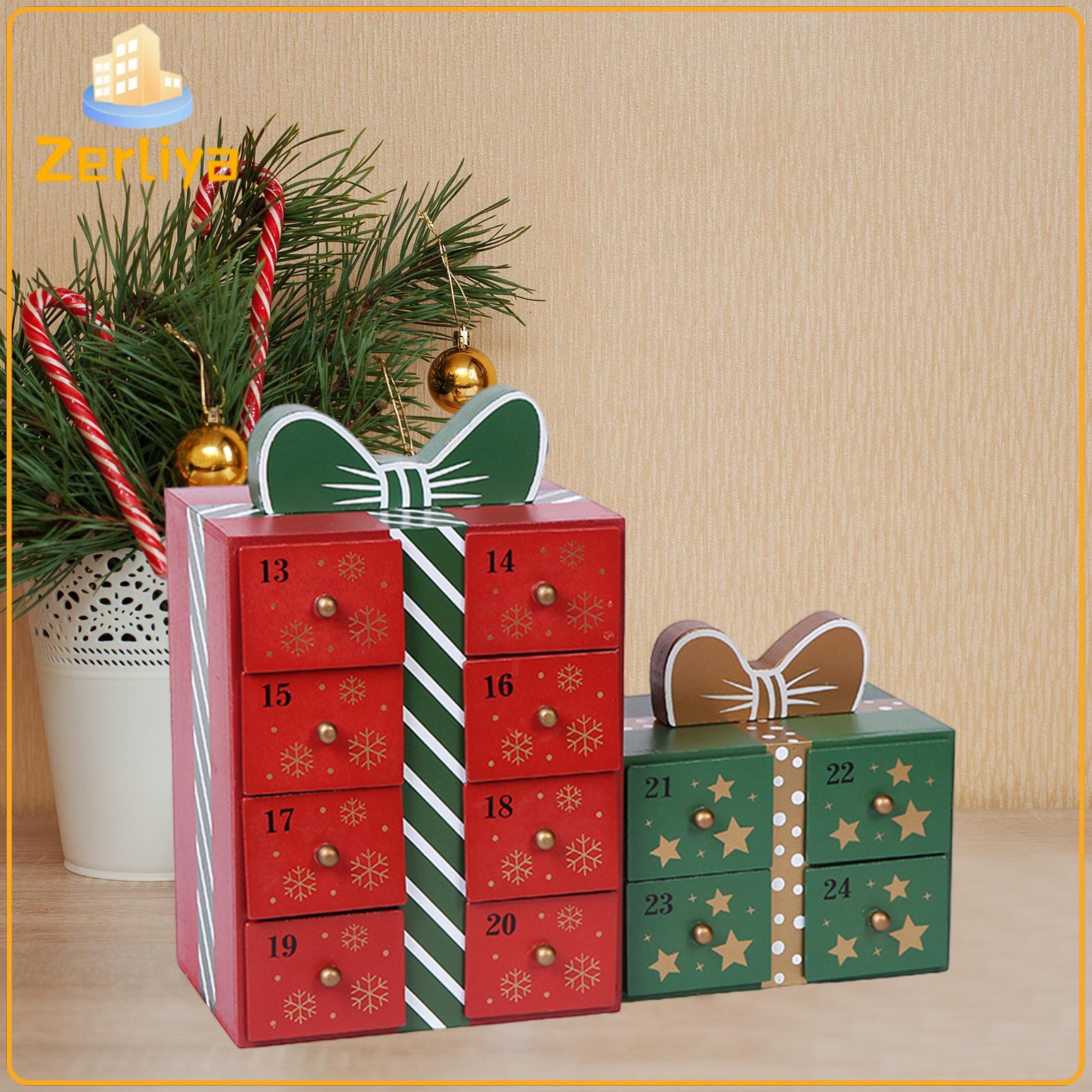 petsola Christmas Wooden Advent Calendar with Storage Drawers Wood Advent Calendar for Holiday Festival School Kids Adults Living Room ราคา 1,187 บาท*ส่งฟรี