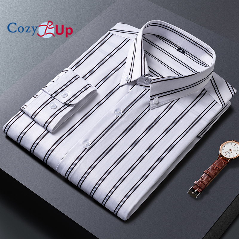  Người Đàn Ông Của sọc dọc Áo Sơ Mi Cotton Sọc Áo sơ mi cổ áo cài khuy tay áo dài Cho Nam Giới Với Túi 