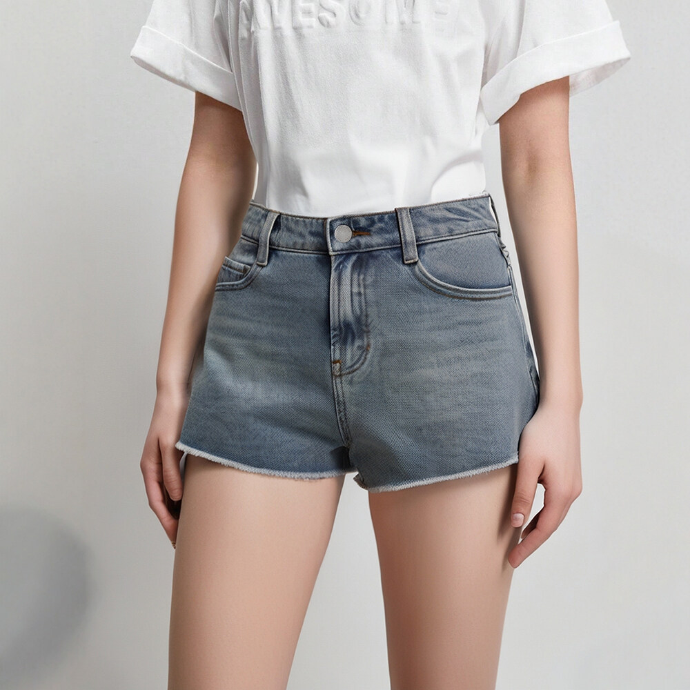 BRANCHÉ Phụ Nữ Của Quần Short Mùa Hè Cao Thời Trang Đường Phố Đồ Họa In Denim Tự Nhiên Eo A-Line Giản Dị Cơ Bản Quần Short B250124