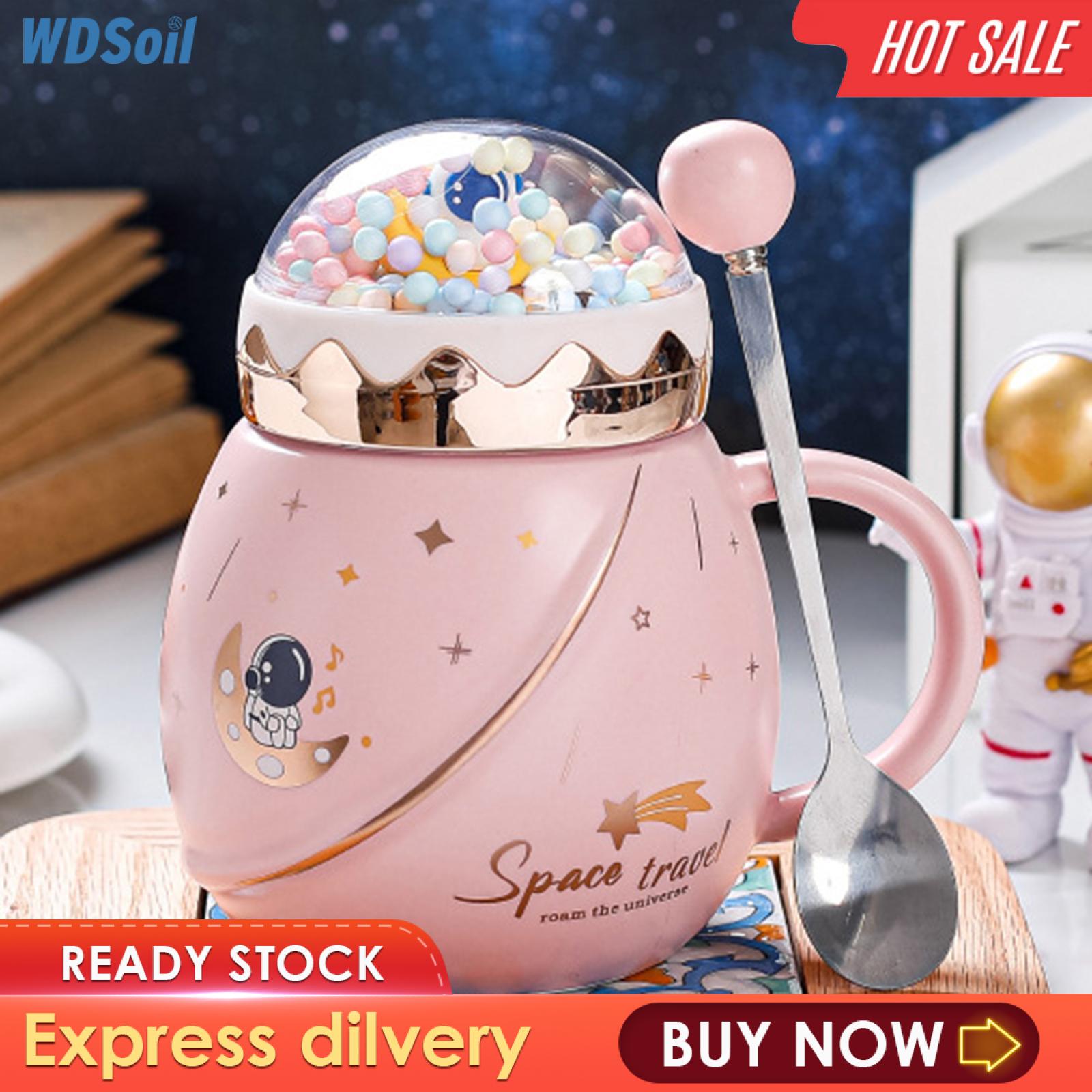WDSoil Cute Astronaut Mug Ceramic Coffee Mug Creative Funny Tea Cup Space Mug for Friends Girl Boys Kids Birthday Valentines Gift ราคา 353 บาท*ส่งฟรี