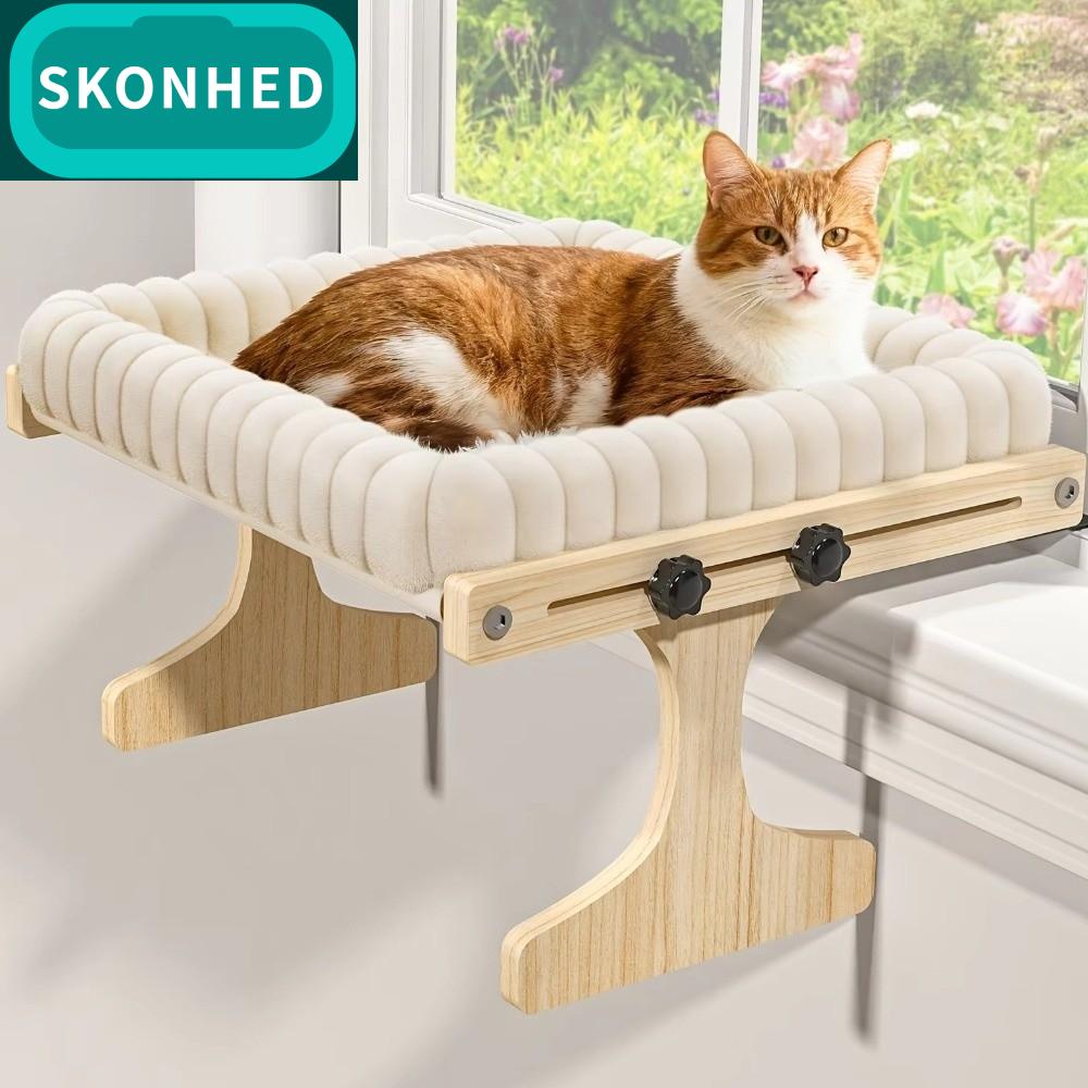SKONHED กรอบไม้ ที่นอนแมวติดหน้าต่าง เบาะนุ่ม ปรับได้ เตียงแมวติดหน้าต่าง แผ่นรองนอนรูปอุ้งเท้าแมว ถอดออกได้ เปลนอนสำหรับแมว ใช้ภายในอาคาร ราคา 963 บาท*ส่งฟรี