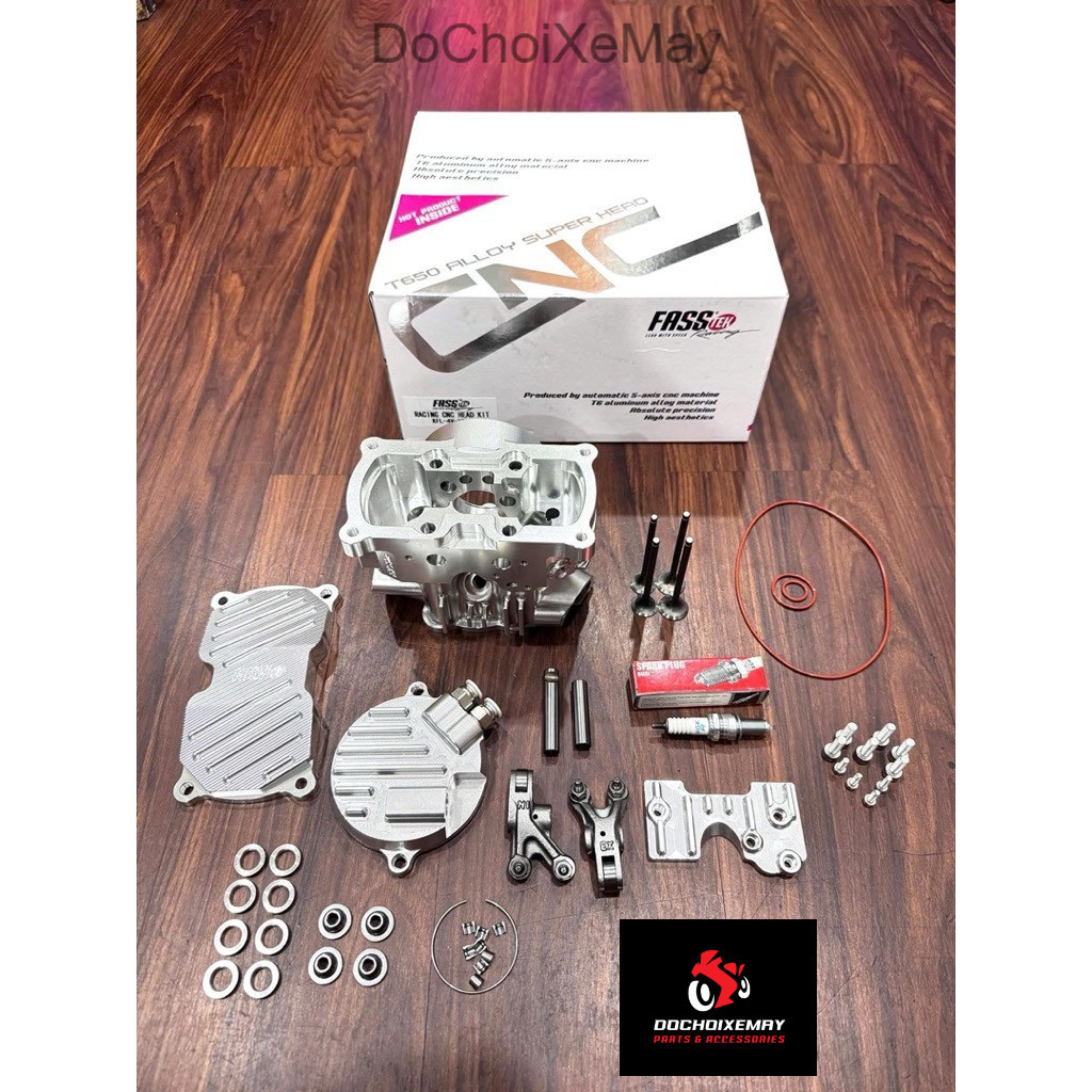 Đầu bò CNC FULL 4 valve FASSTEK RACING cho Wave Dream sẵn xupap xài máy 54 đổ lên đủ đồ